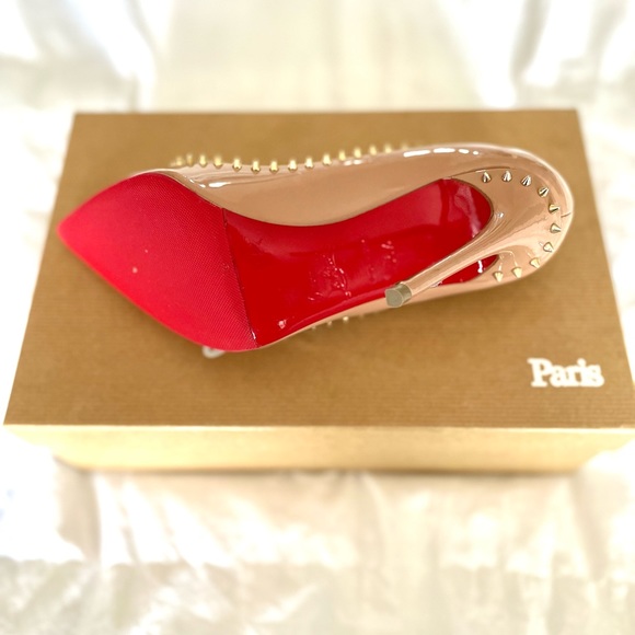 Louboutin Anjalina 100 patent, Nude/light gold, size: 36.5. - Picture 2 of 16